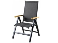 Suns Verstelbare Tuinstoel Lucca Met Teak Armleuning -Caravan Kampeer Winkel 18 1 suns verstelbare tuinstoel lucca met teak armleuning