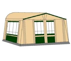 Te Velde Voortent + Uitbouw Prelude 250 Cm Groen -Caravan Kampeer Winkel 7 tevelde voortent prelude groen 250 links 2